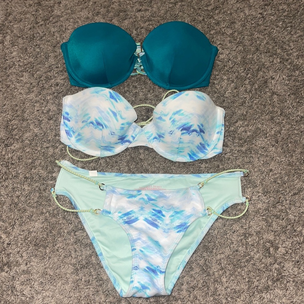 Matching Victoria’s Secret bathing suit 34b tops & xs bottoms